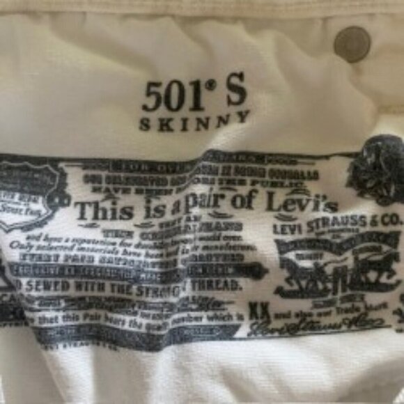 Levi's 501 S White Skinny Jeans 29 - Picture 3 of 5